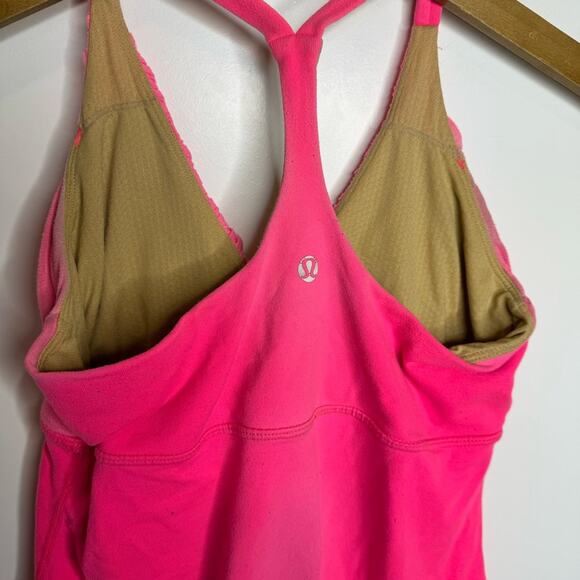 Lululemon Pure Balance Tank Top Pink Flash Heathered Flash Size 6 - Picture 4 of 6
